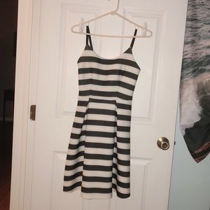 black and white striped dress